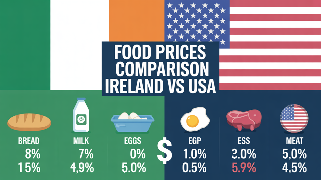 Food Prices Comparison Ireland vs USA