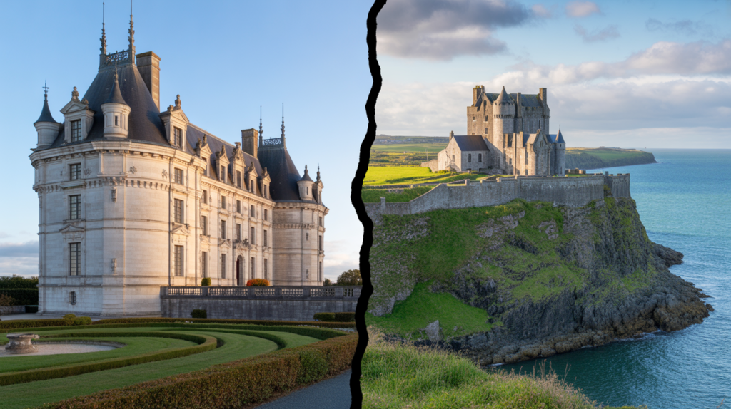 Castles in France vs Ireland