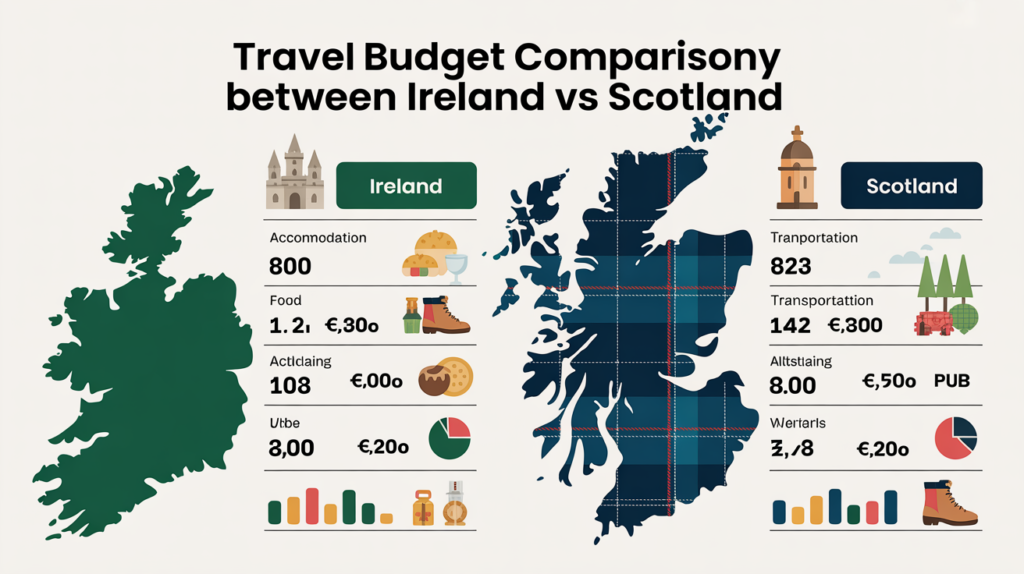 Travel Budget Comparison Between Ireland vs Scotland